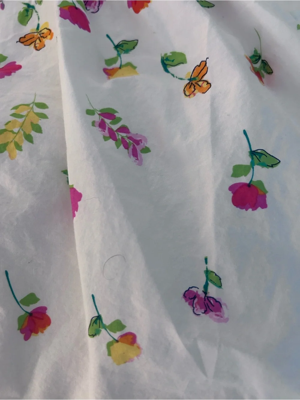 Bonnie Jean White Floral Sundress with Pink, Yellow & Green Accents   Size 10